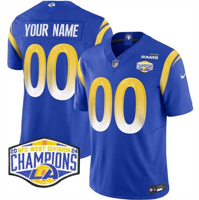 Men & Women & Youth Los Angeles Rams Active Player Custom Blue 2024 NFC West Champions F.U.S.E. Vapor Untouchable Stitched Football Jersey->customized nfl jersey->Custom Jersey